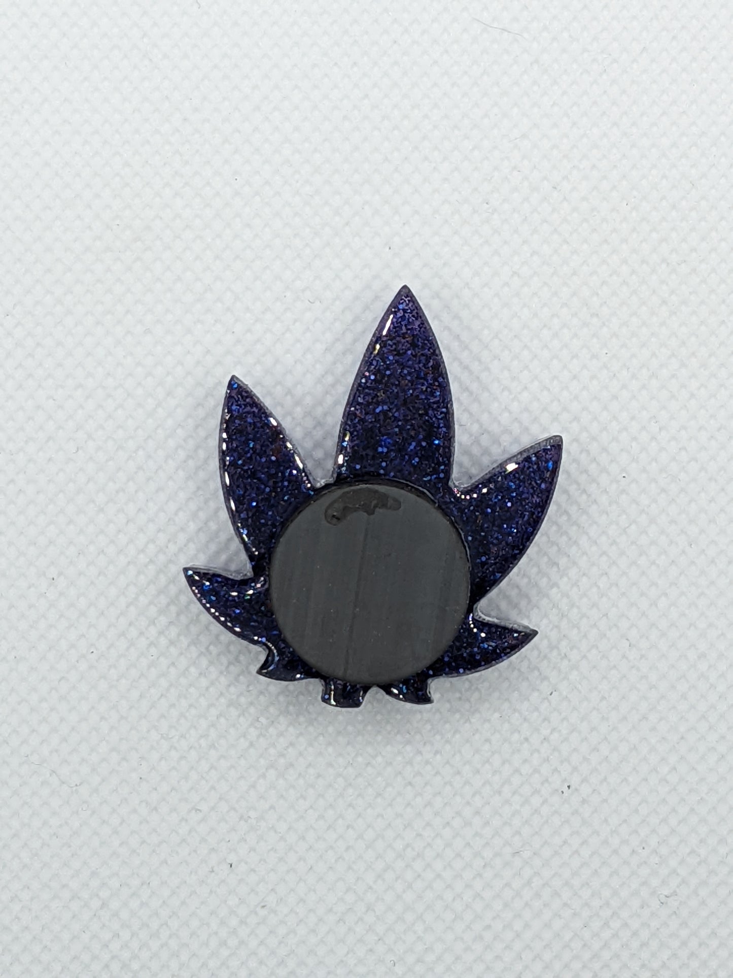 Purple Glitter Leaf Magnets - Keychain