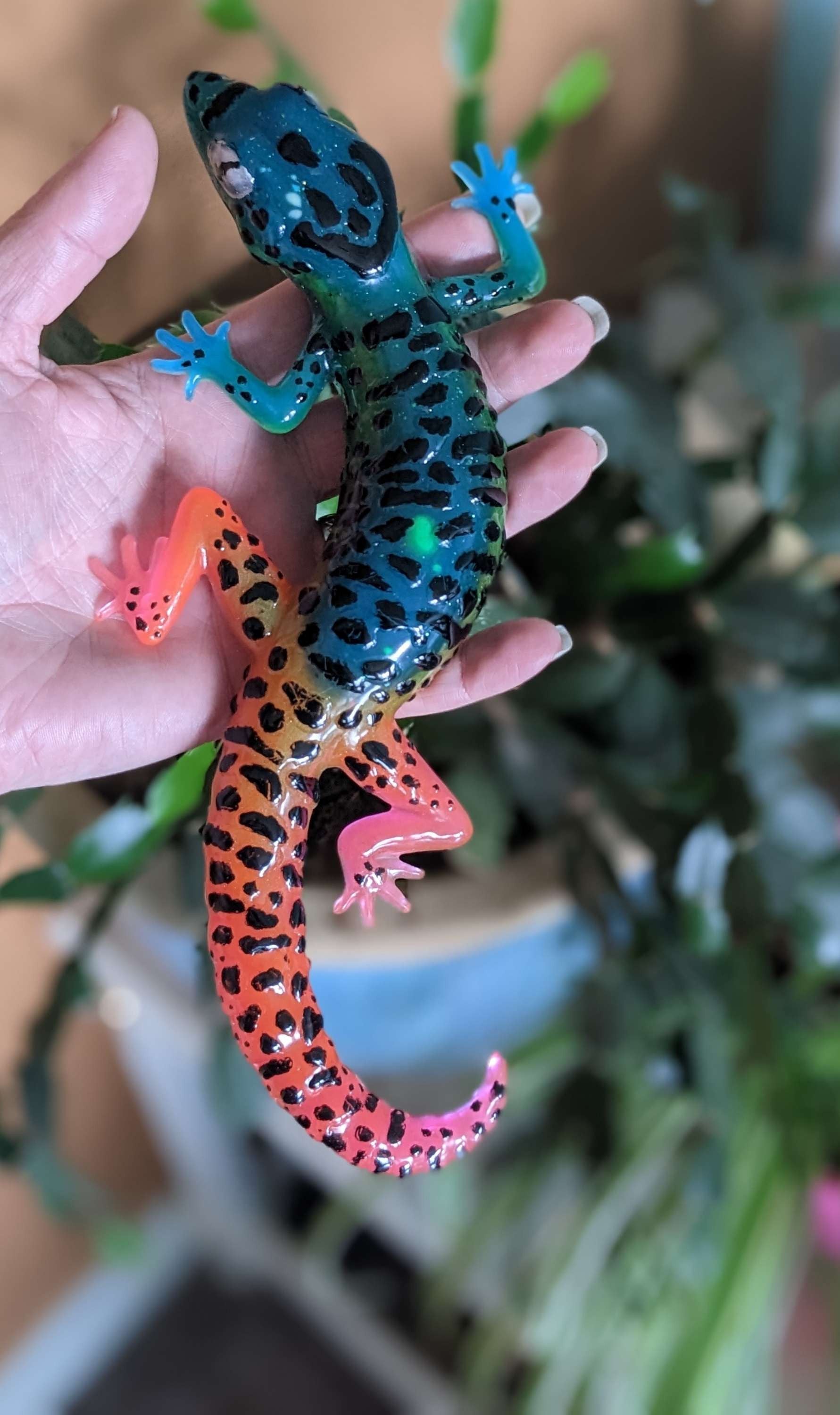 Neon Gecko Multicolor - Keychain