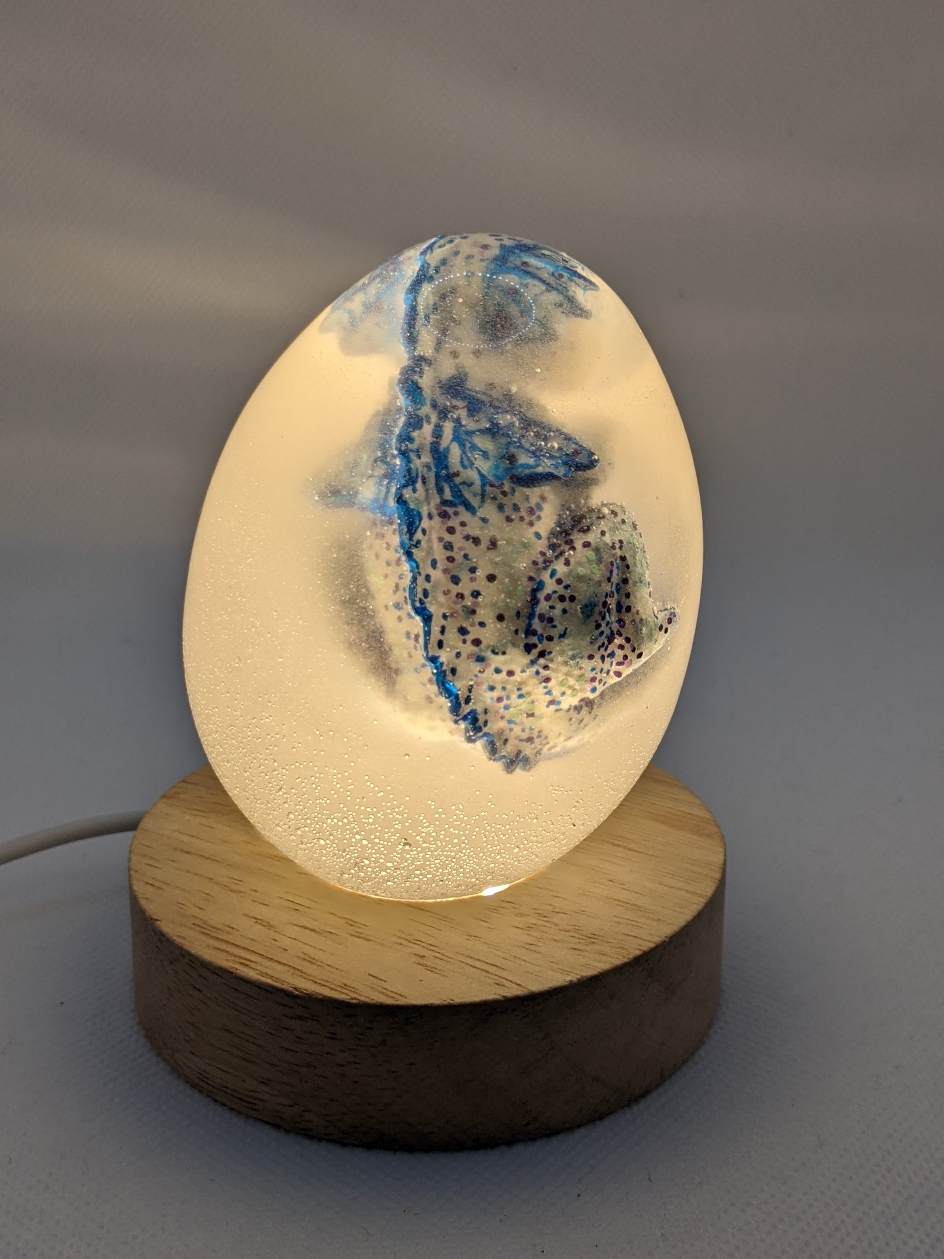 Blizzard Dragon in Egg Light - Keychain