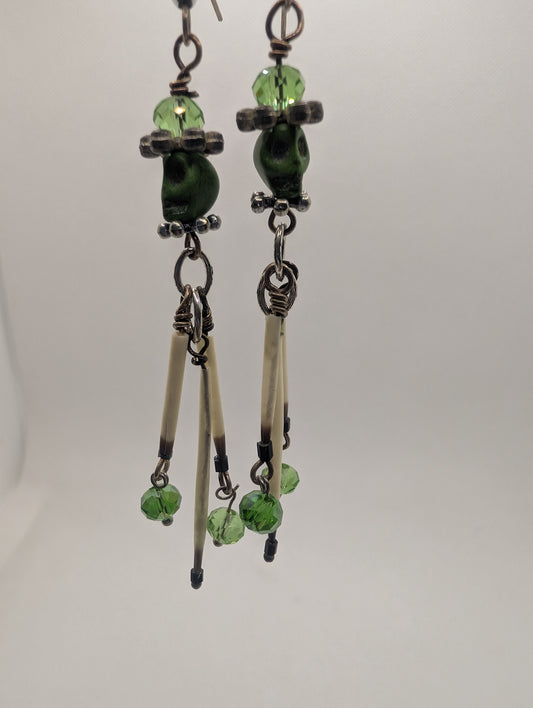 Green Skull SM Earring