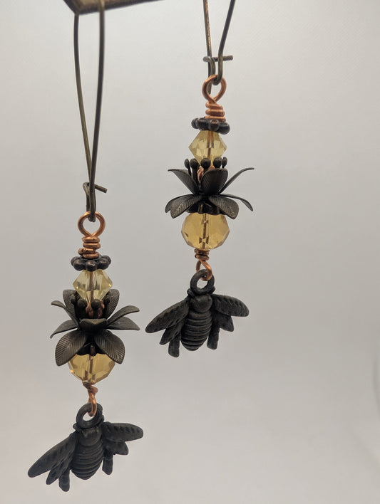 Bee Flower Earrings