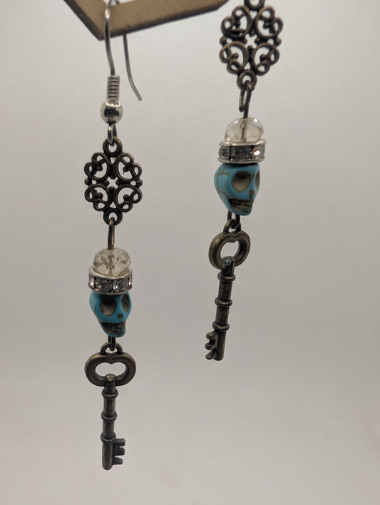 Key Skull Earrings