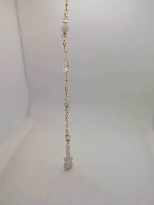 White Gold Guitar Suncatcher - Handcrafted Suncatcher Prism | Cori's Creations