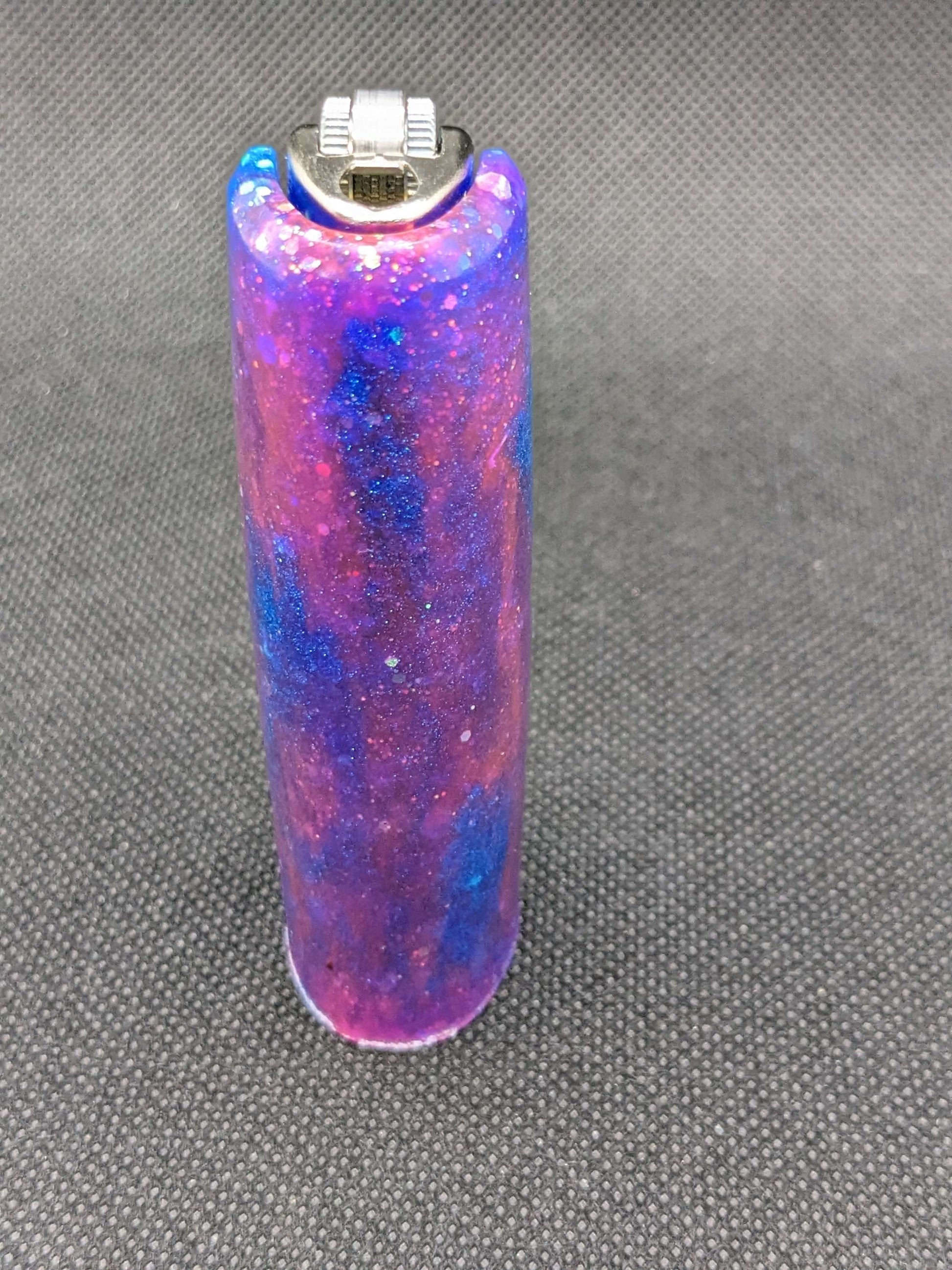 Purple, pink & teal lighter cover - Keychain