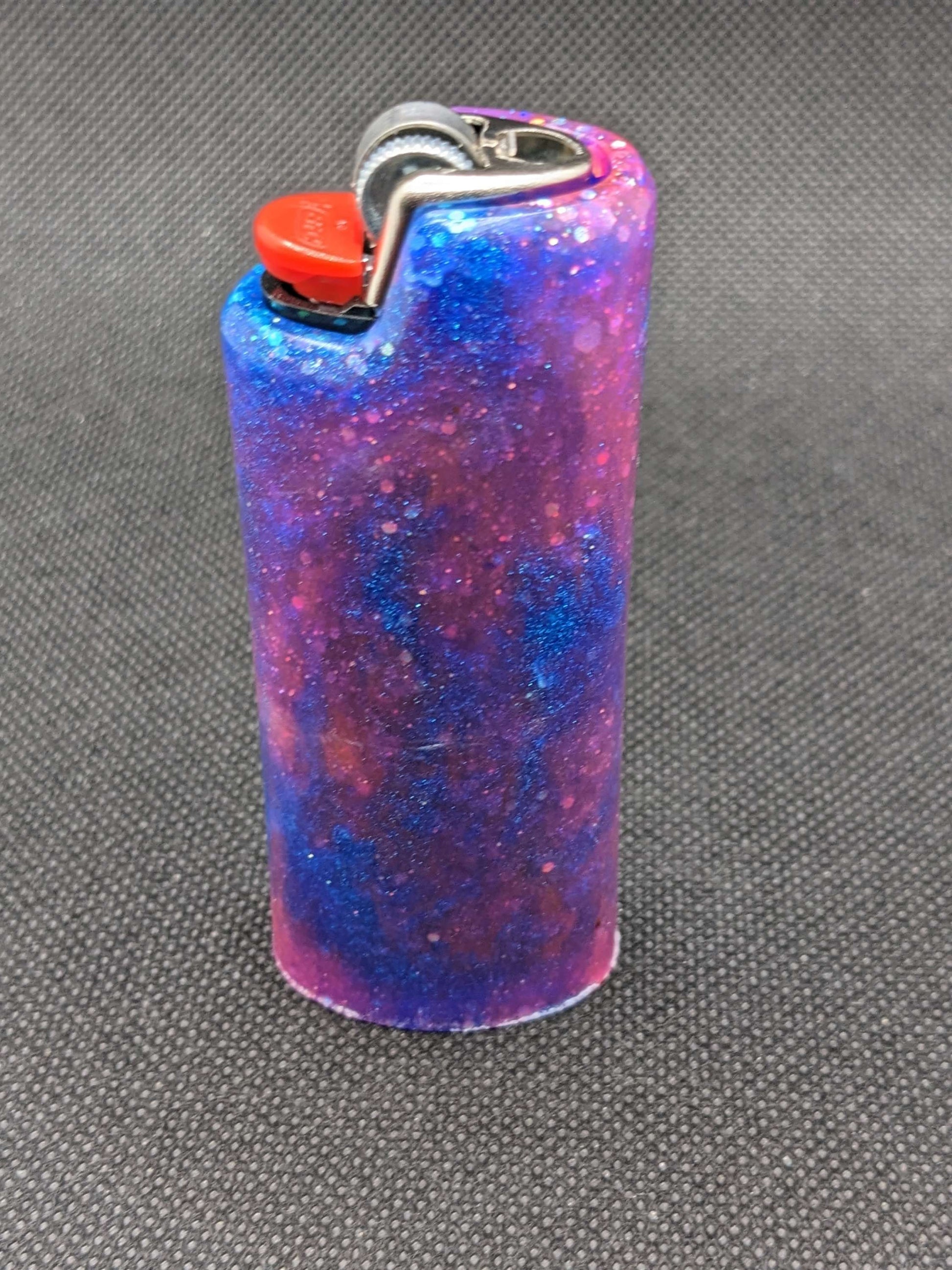 Purple, pink & teal lighter cover - Keychain