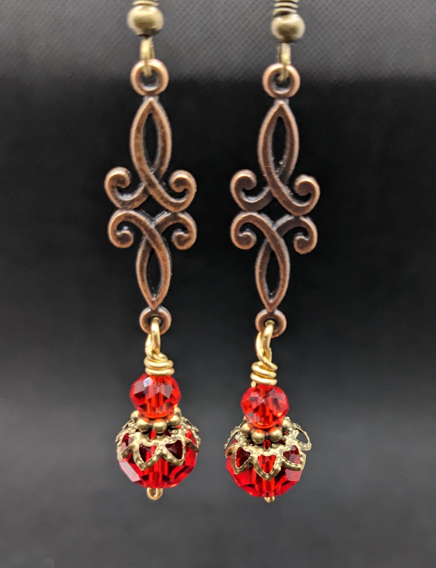 Red Crystal Earrings - Earrings