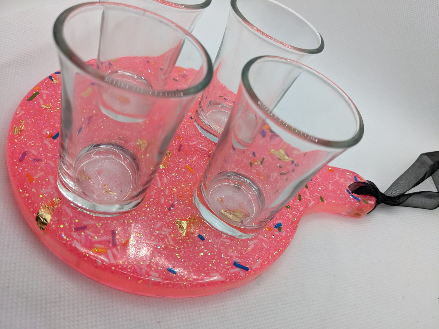 Pink Sprinkles Shot Glass Tray - Keychain