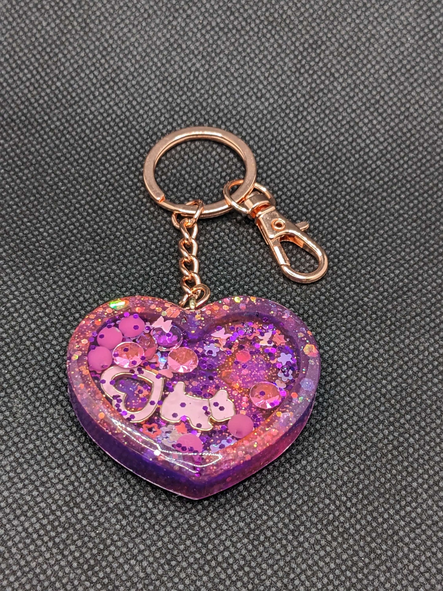 Pink & purple Scottish Terrier shaker Keychain - Keychain