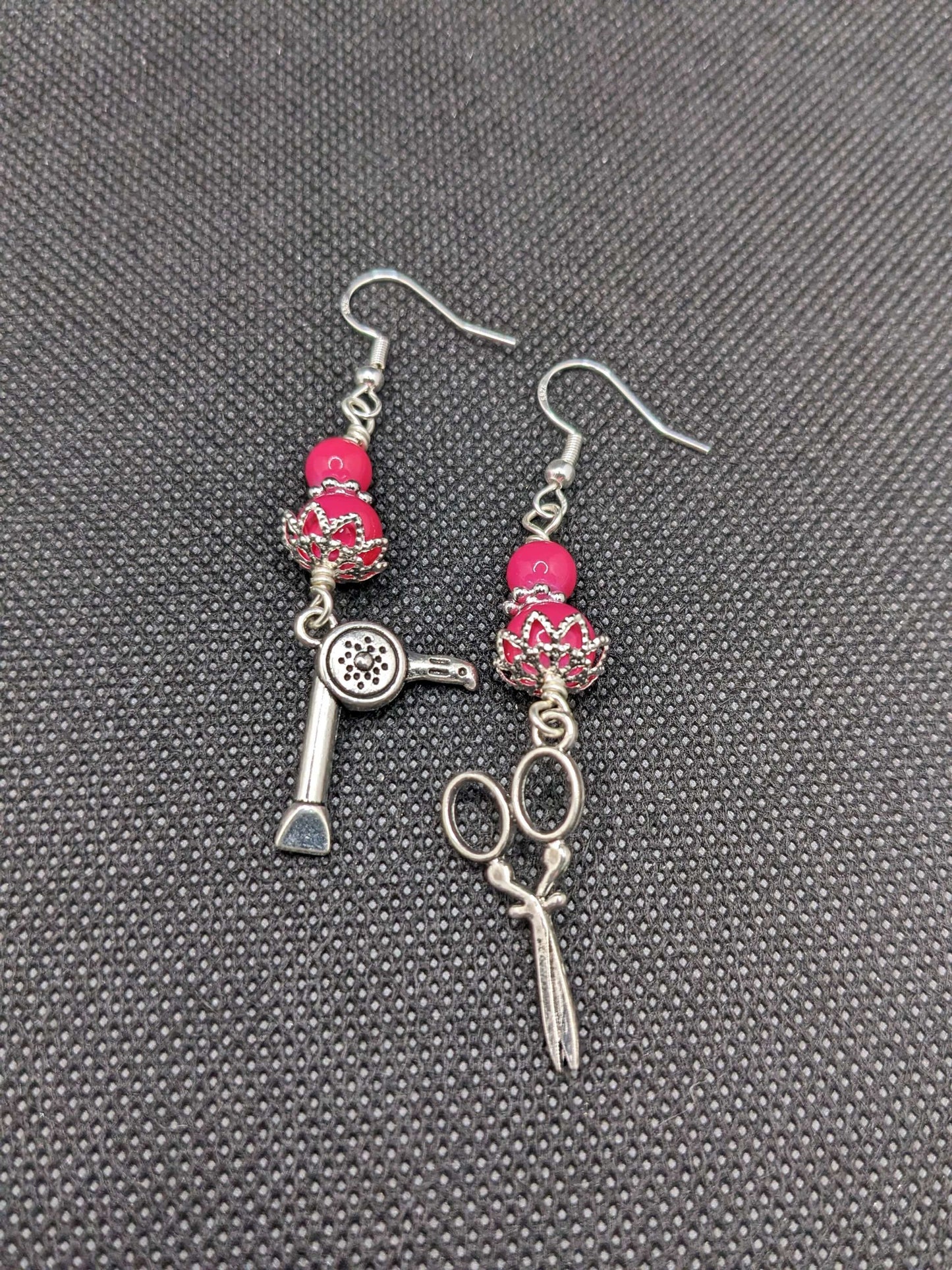 Hot Pink Hairdresser Earrings - Earrings