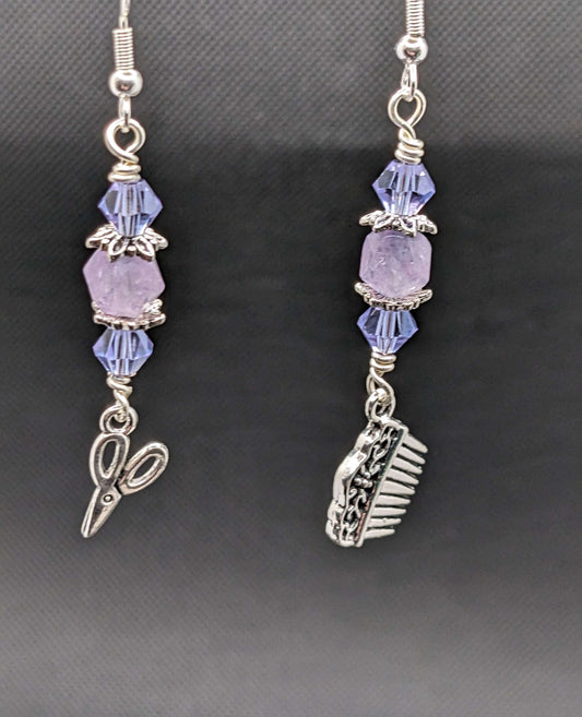 Amethyst  Hairdresser Earrings - Earrings