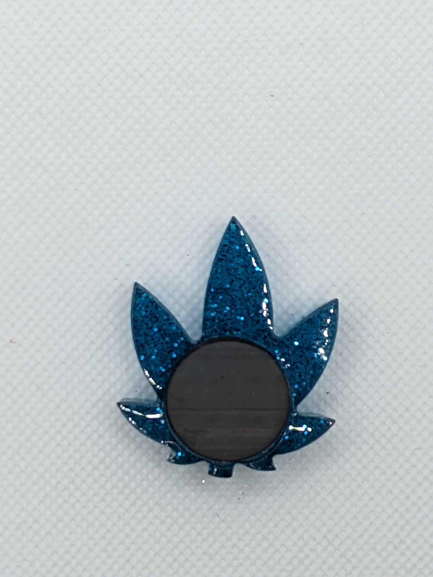 Blue Glitter Leaf Magnets - Keychain