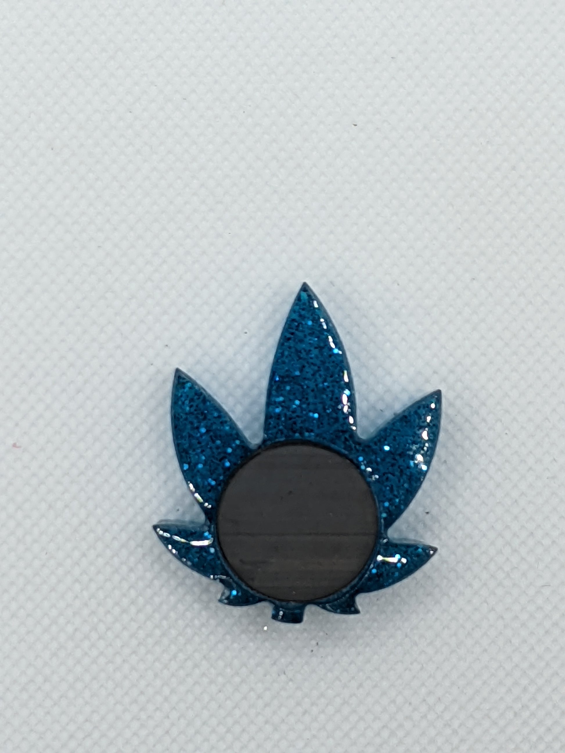 Blue Glitter Leaf Magnets - Keychain