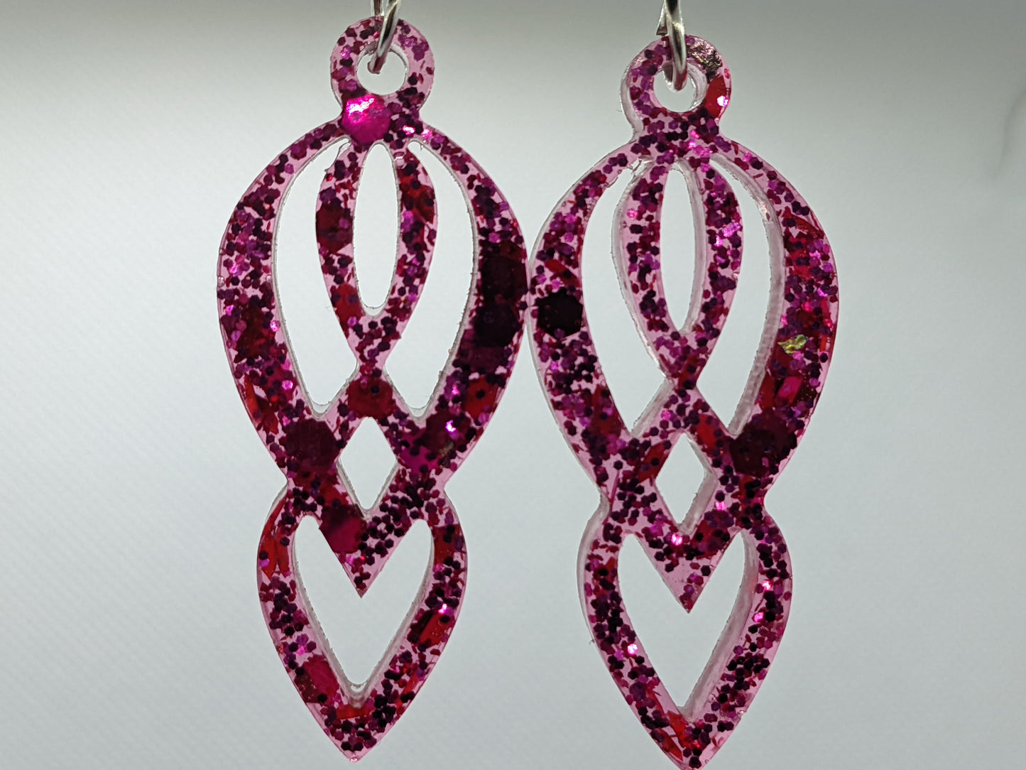 Pink Glitter Earrings - Earrings