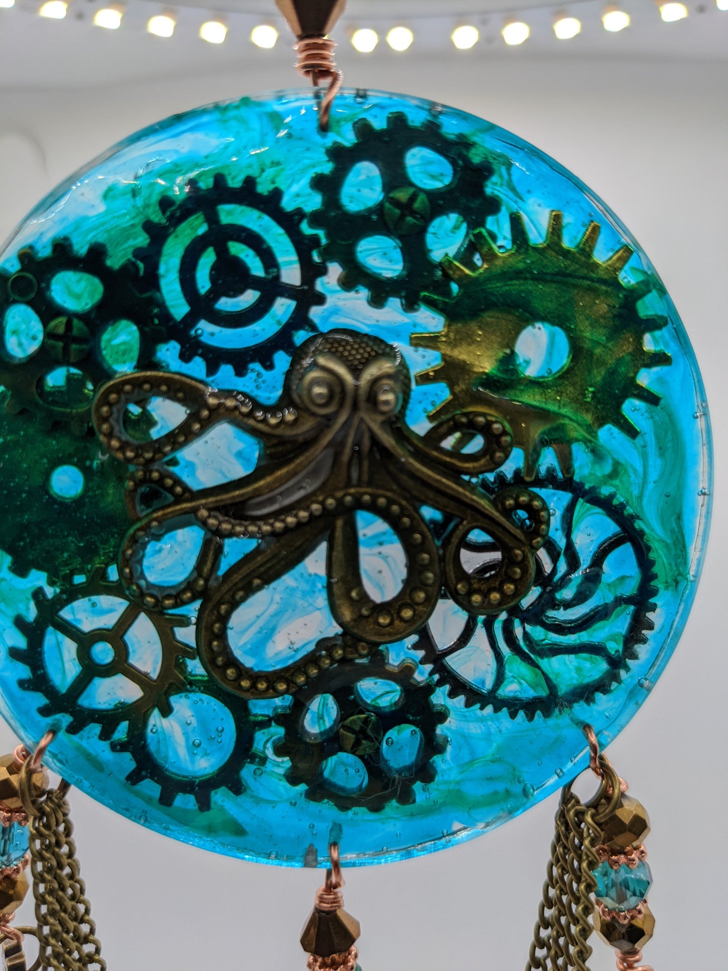 Steampunk Octopus Suncatcher - Keychain