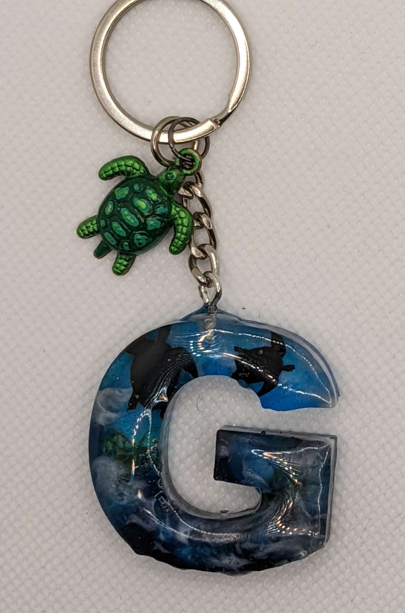 Turtle Letter G Keychain - Keychain