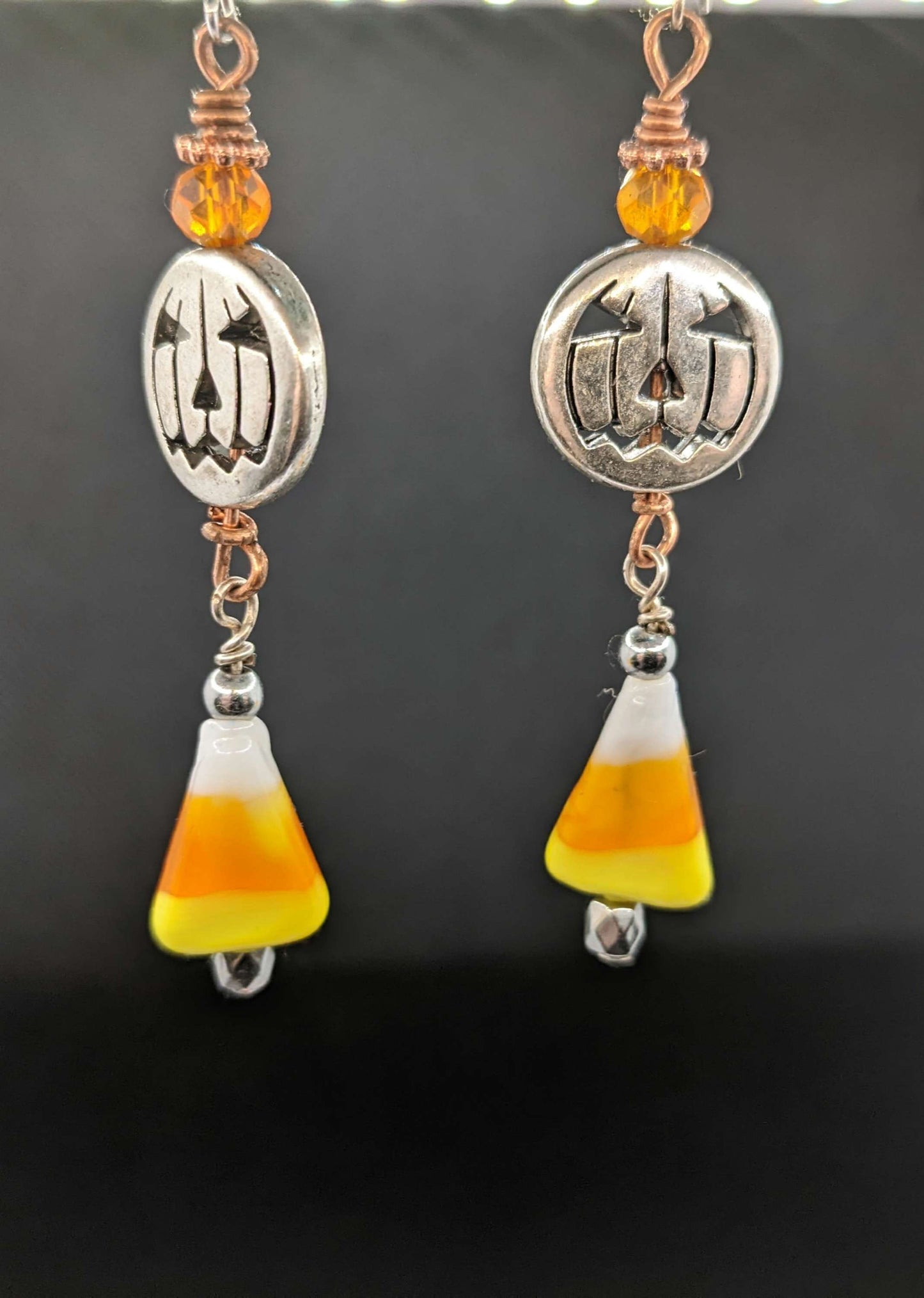 Pumpkin & Candy corn Earrings - Earrings