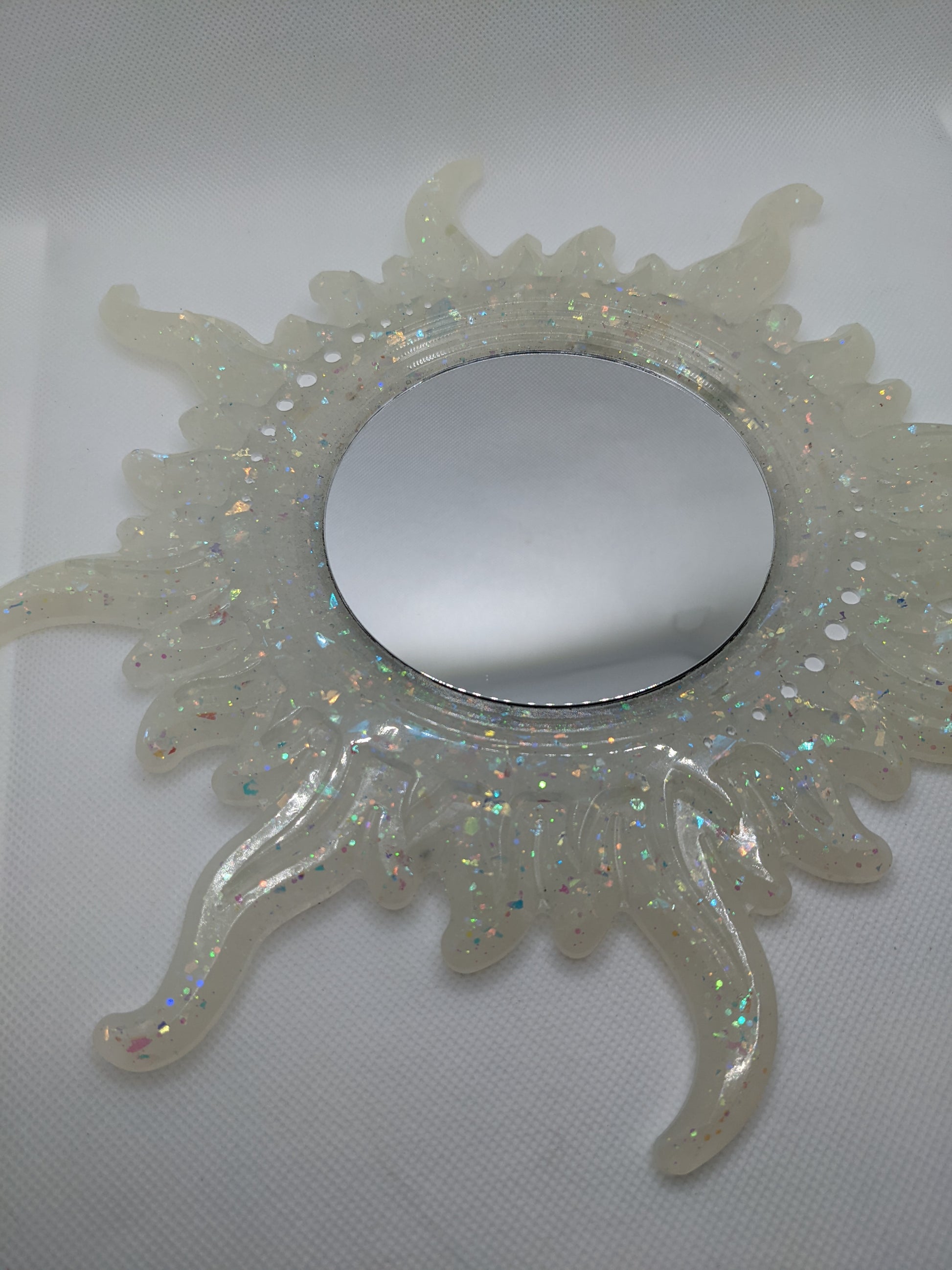 Opalescent White Sun - Keychain