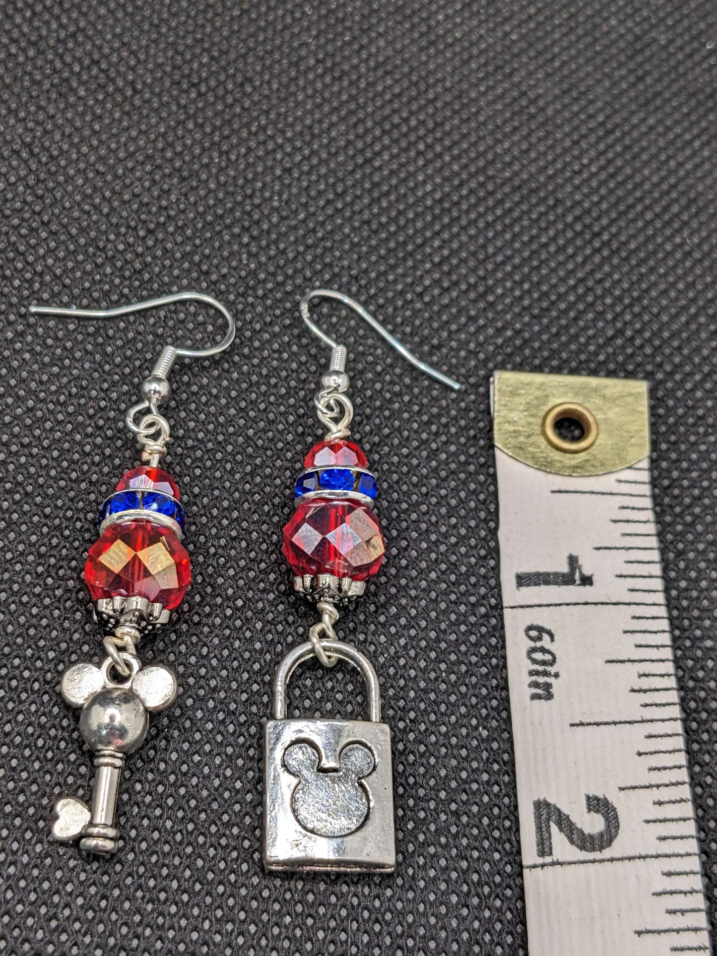 Mickey key & lock Red Earrings - Earrings