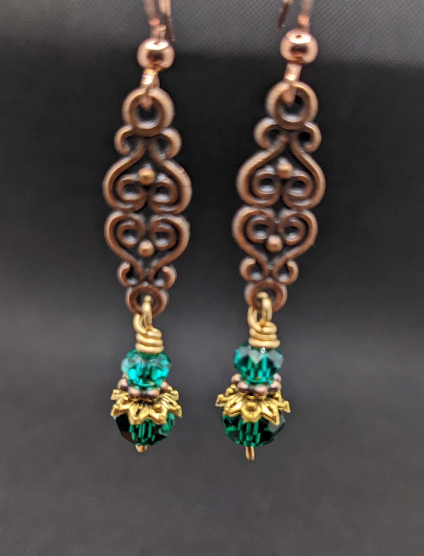 Emerald Crystal Earrings - Earrings