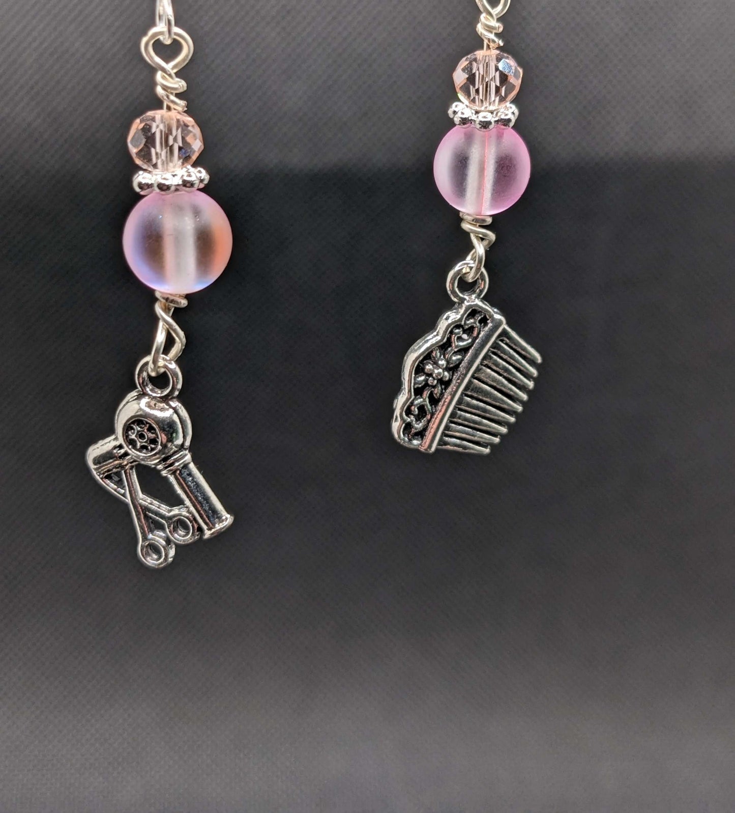 Pink Iridescent Hairdresser Earrings - Earrings