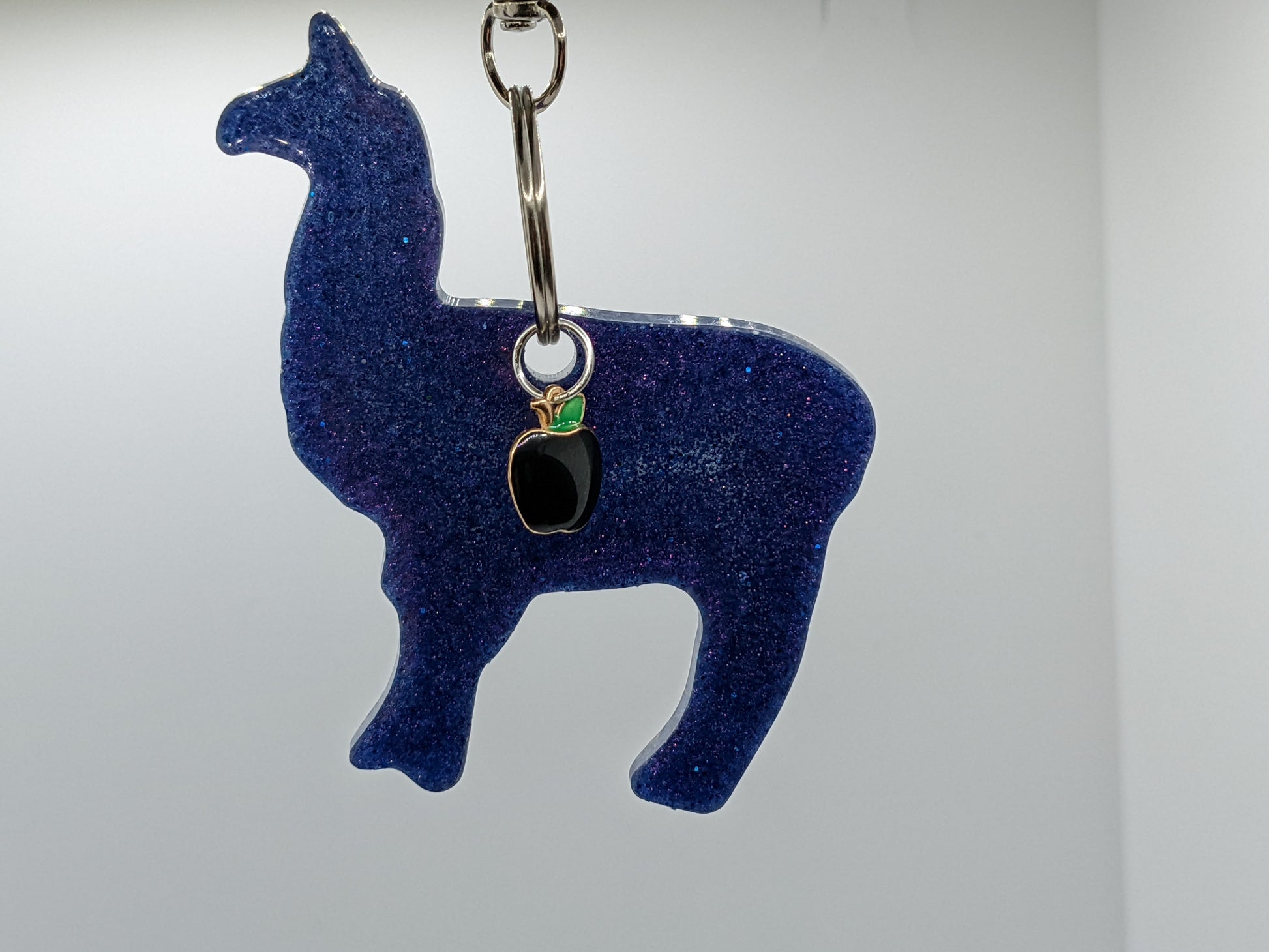 Purple & Blue Chameleon Llama - Keychain