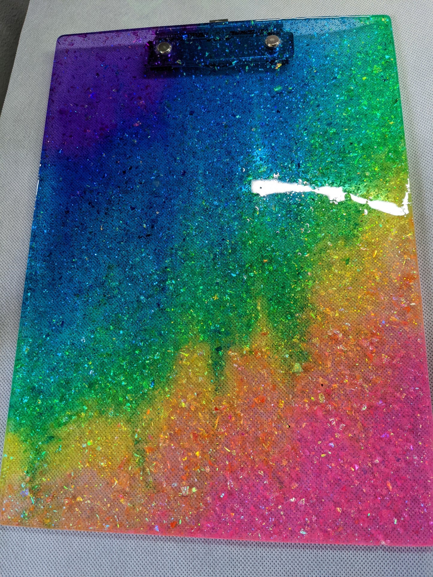 Rainbow Glitter Clipboard