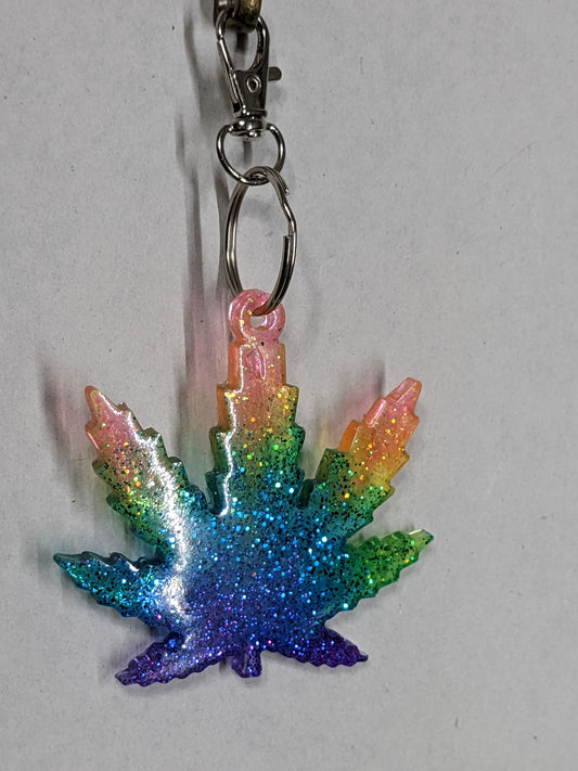 Rainbow Leaf  keychain - Keychain