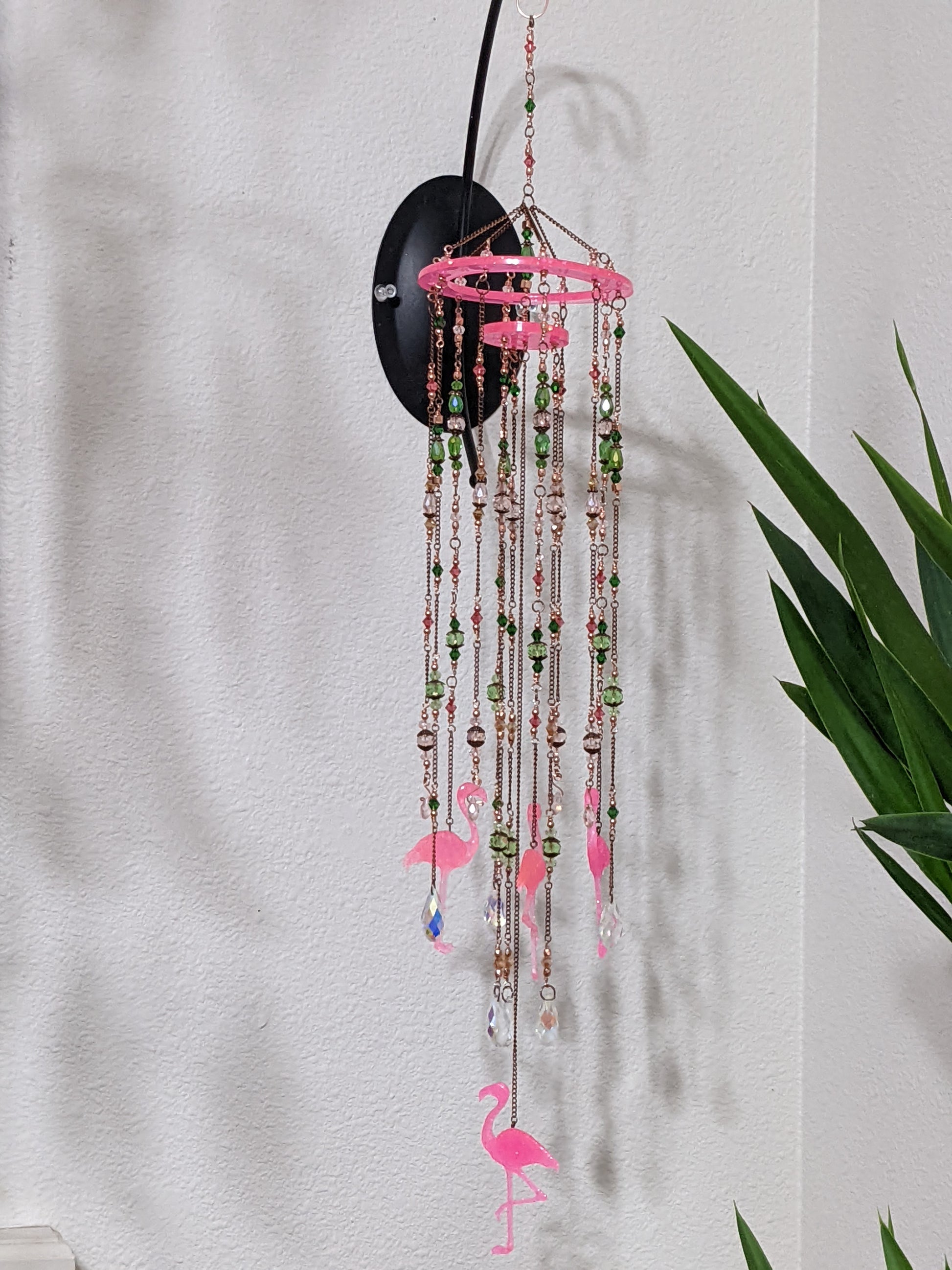 Pink Flamingo Suncatcher - Keychain