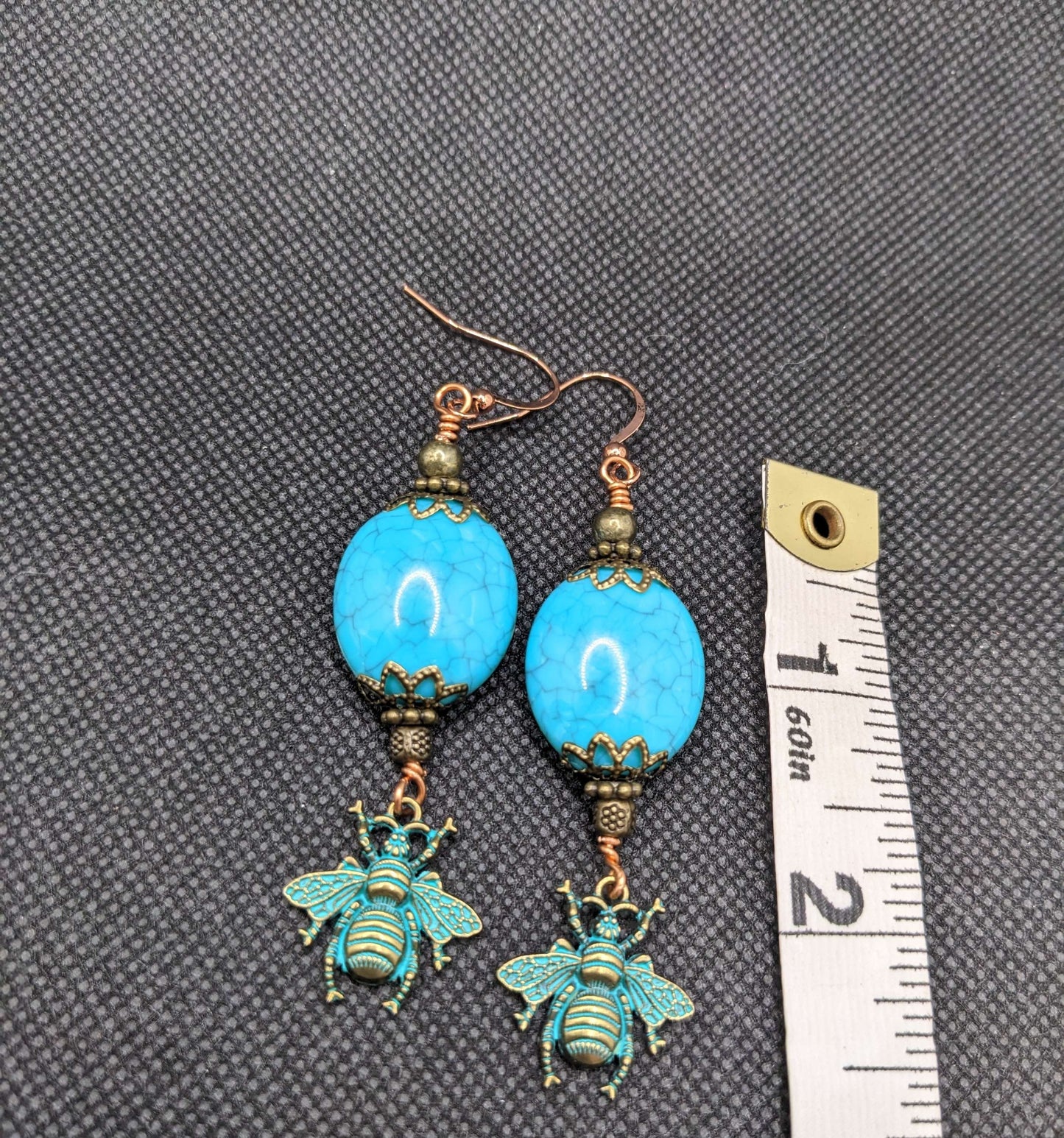 Turquoise Busy Bee Earrings - Earrings