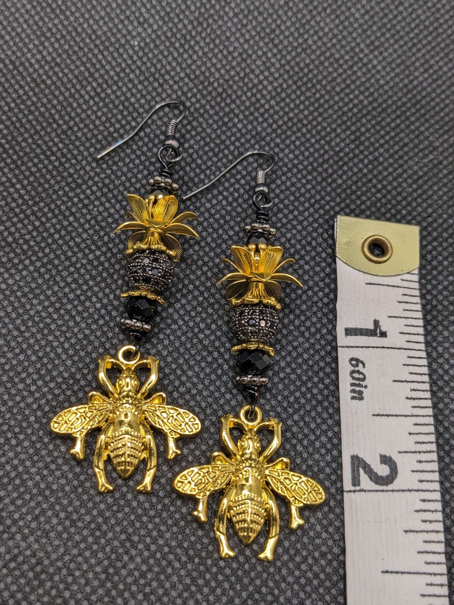 Gold Queen Bee Earrings - Earrings