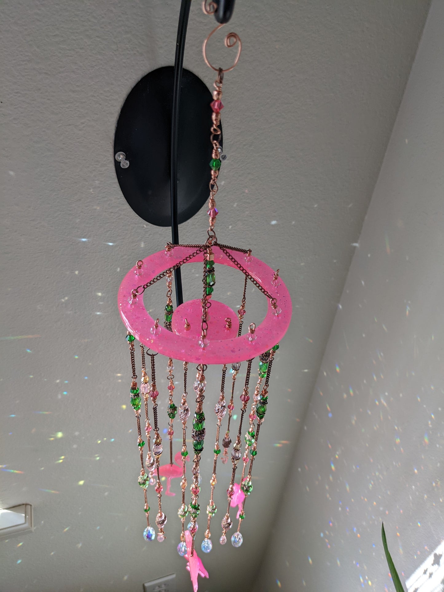 Pink Flamingo Suncatcher - Keychain