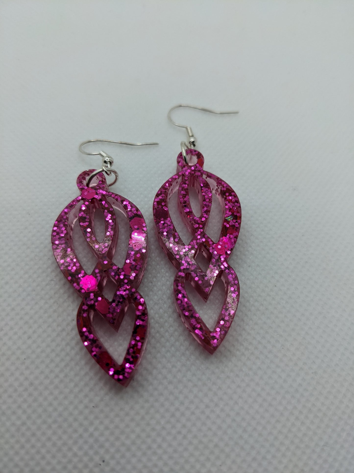 Pink Glitter Earrings - Earrings