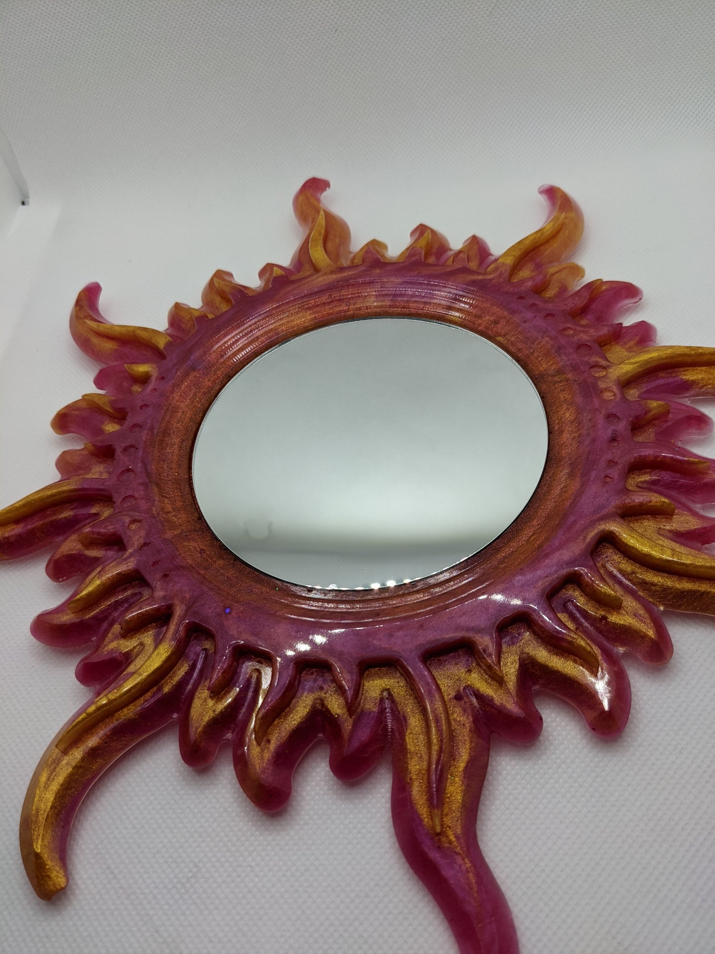 Pink & Gold Sun Mirror - Keychain