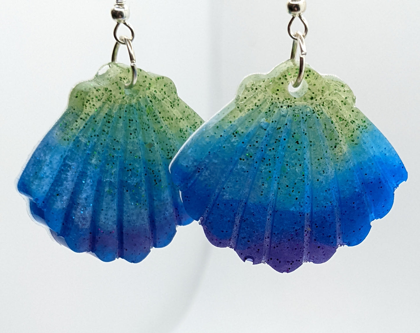 Green & Blue Shell Earrings - Earrings