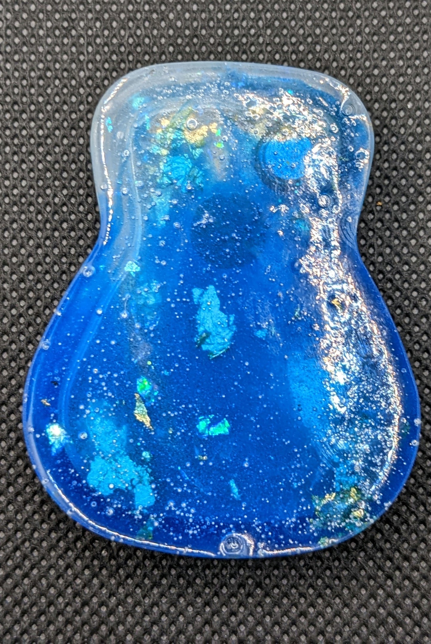 Electric Blue Guitar Pick Case - Keychain