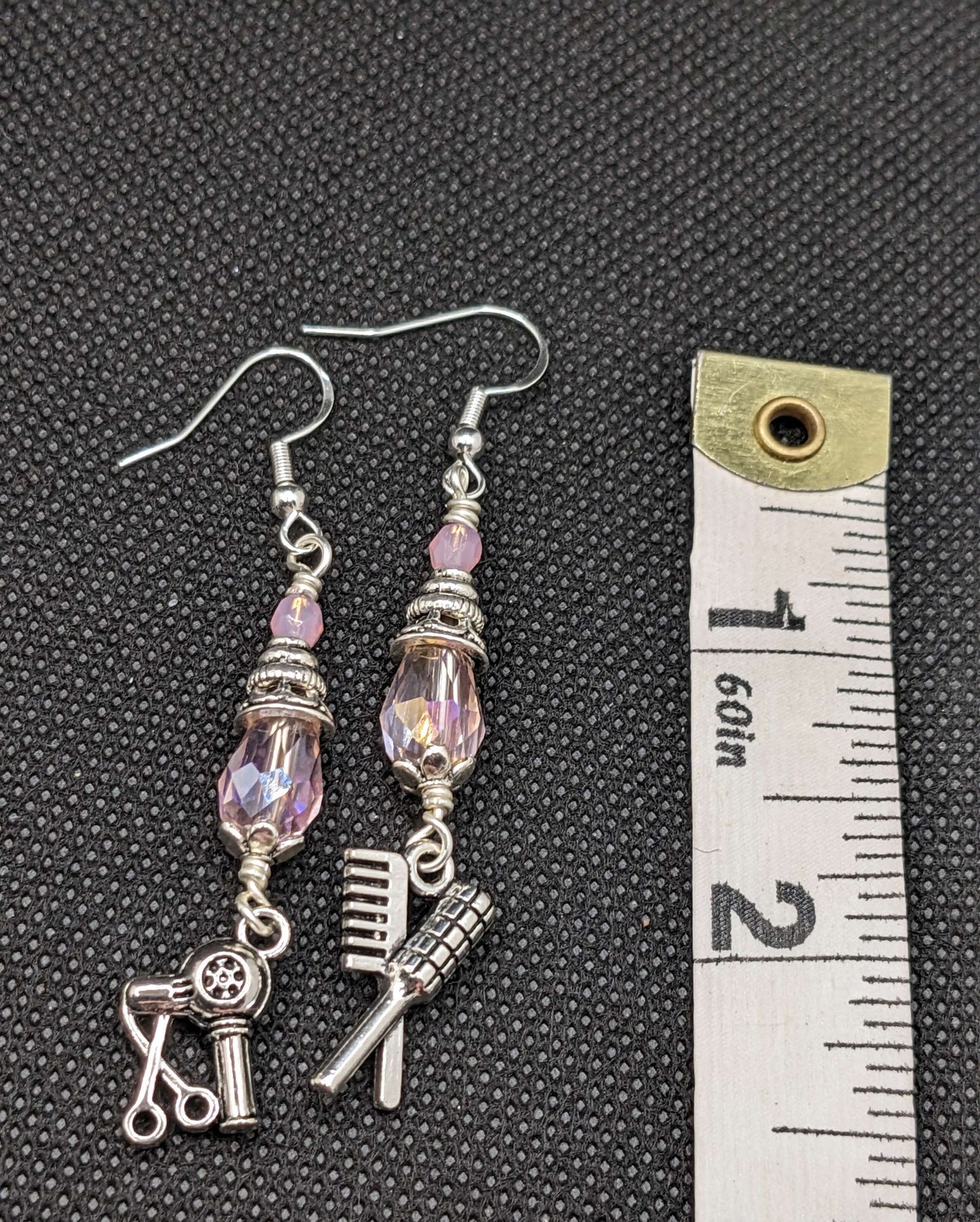 Pink Crystal Hairdresser Earrings - Earrings