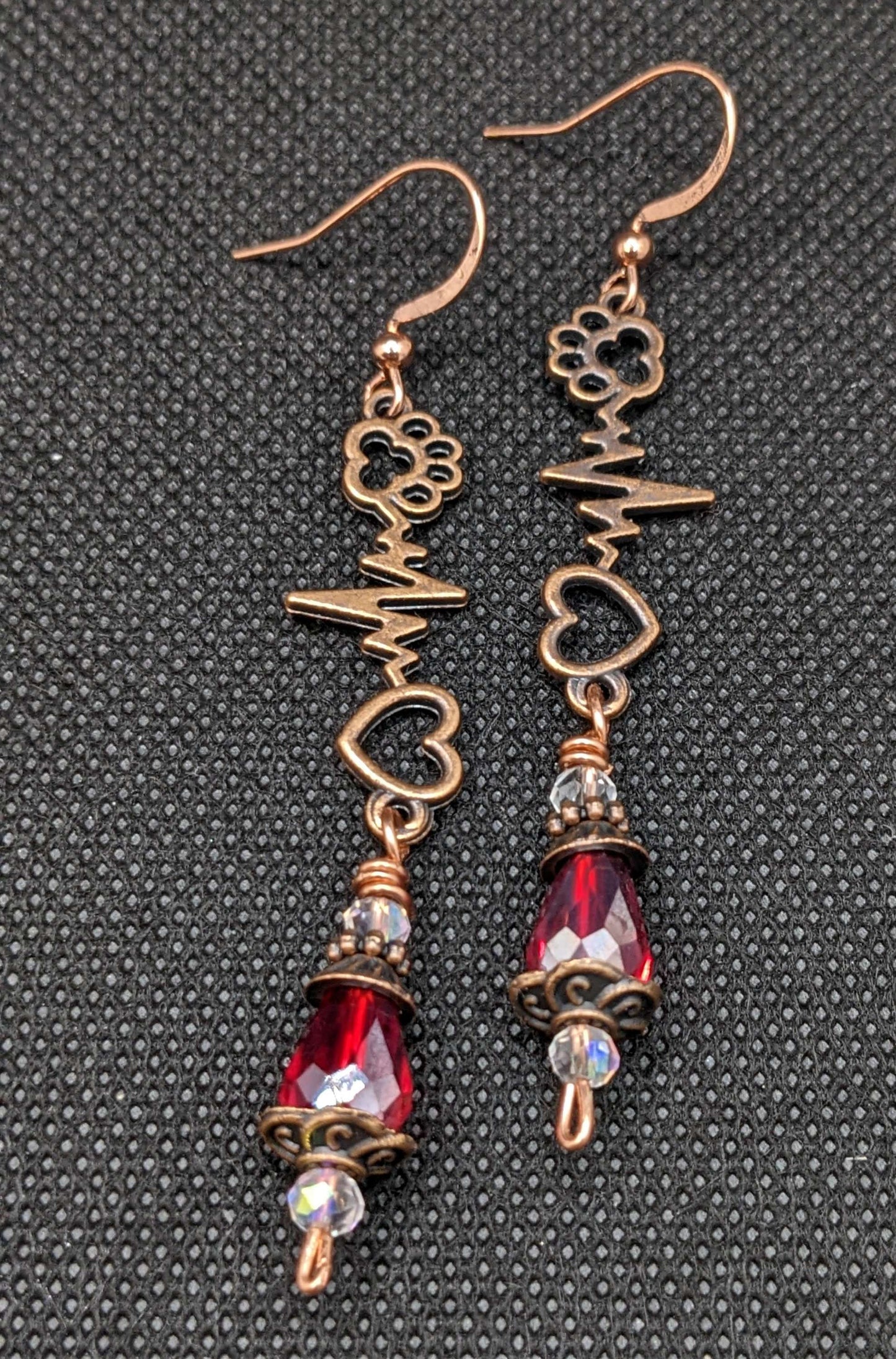 Pet Lover Red Crystal Earrings - Earrings