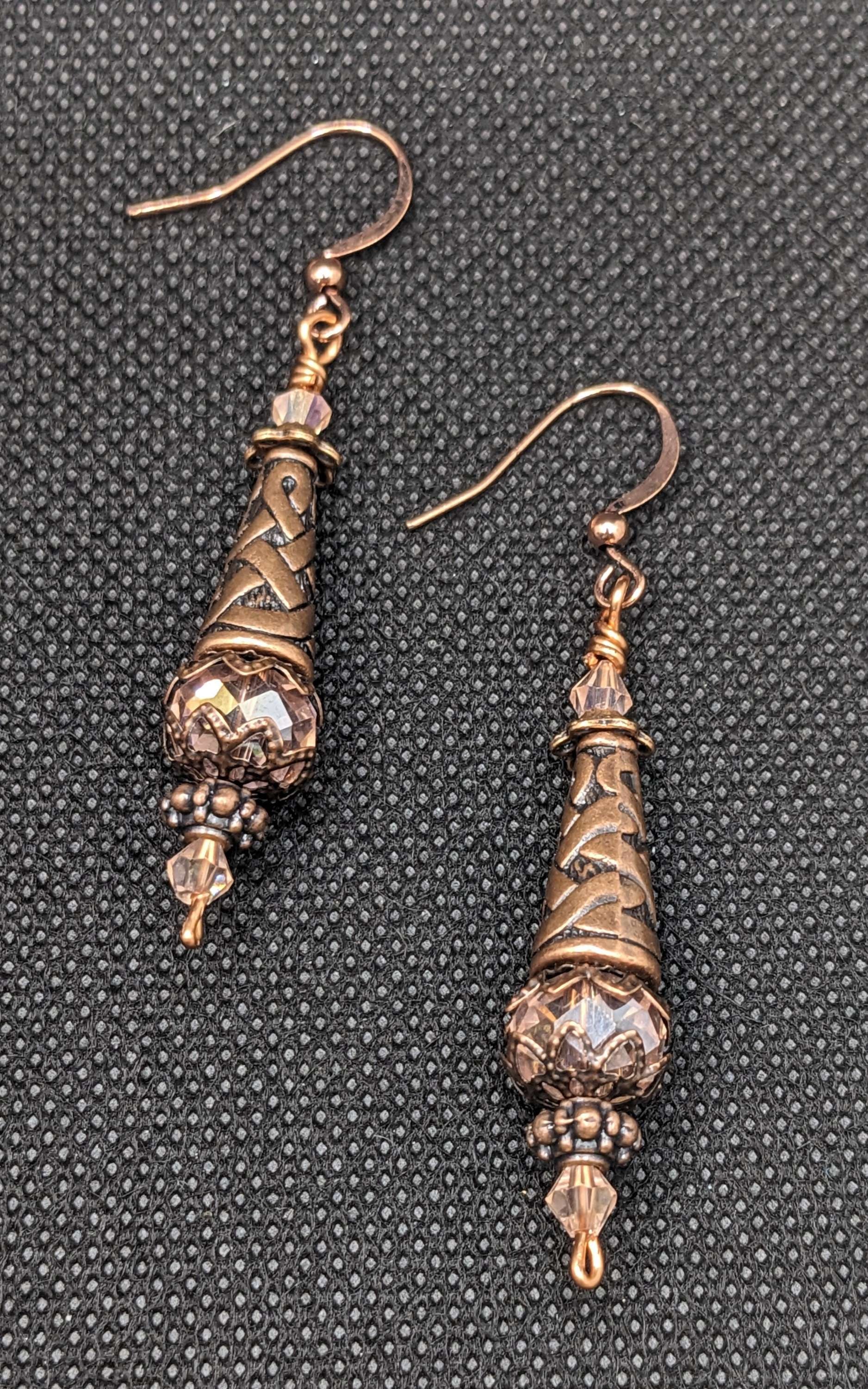 Pink & Copper Earrings - Earrings