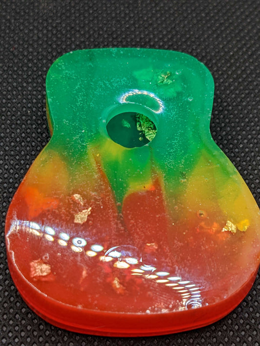 Rasta Guitar Pick Case - Keychain