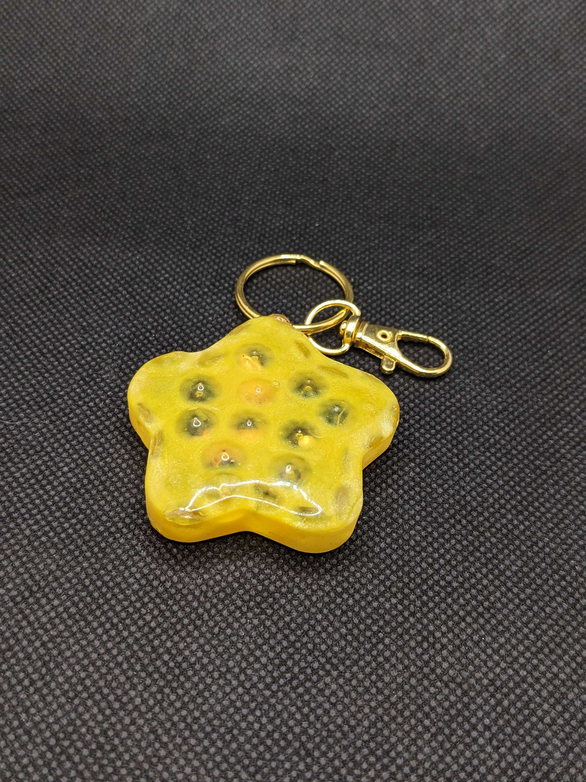 Yellow SpongeBob inspired Shaker Keychain - Keychain