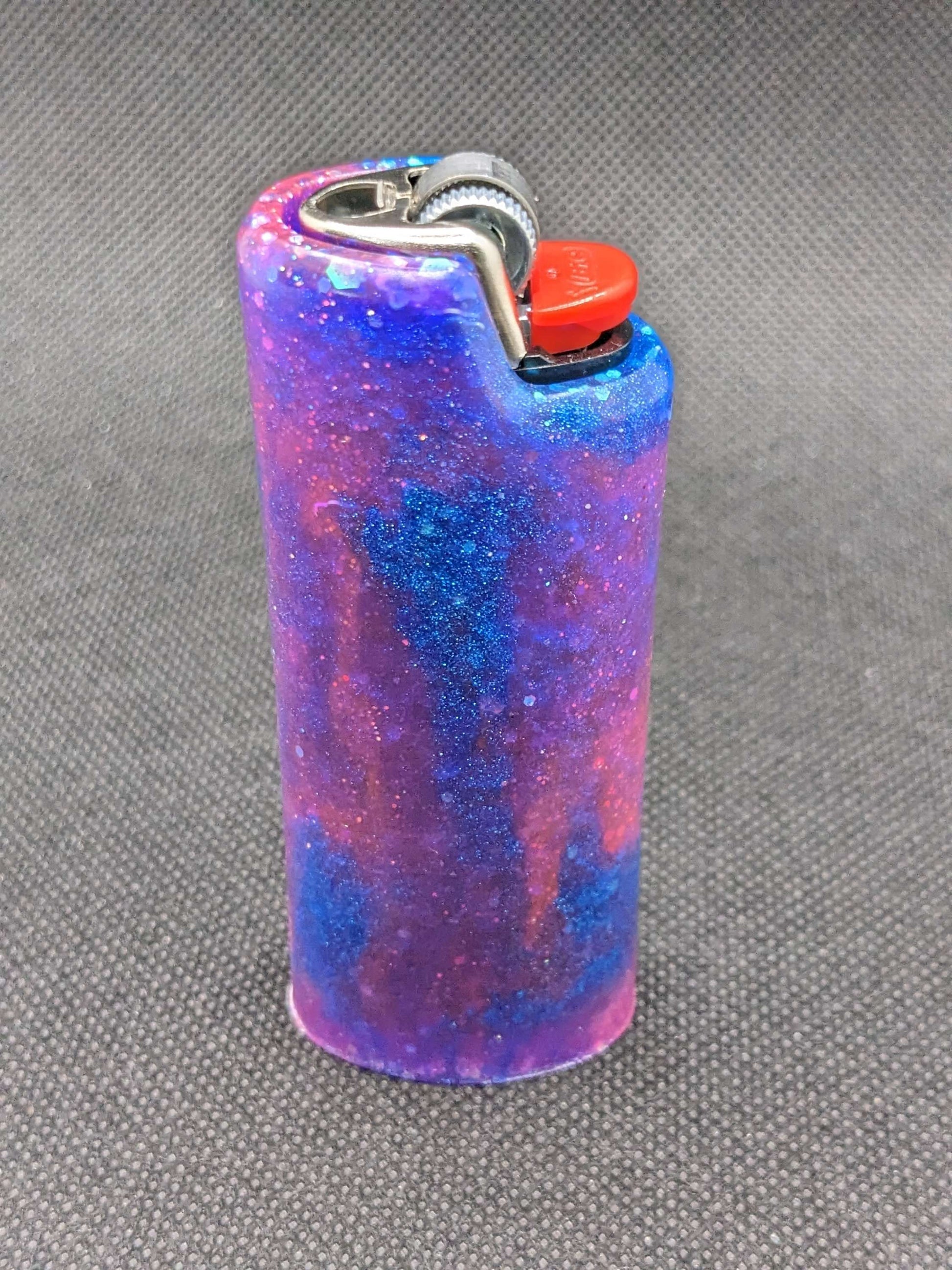 Purple, pink & teal lighter cover - Keychain