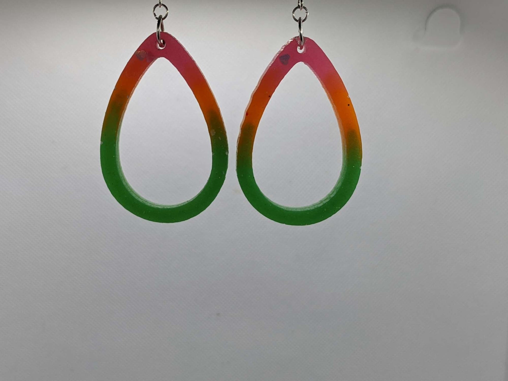 Rainbow Sherbet Hollow Teardrop Earrings - Earrings