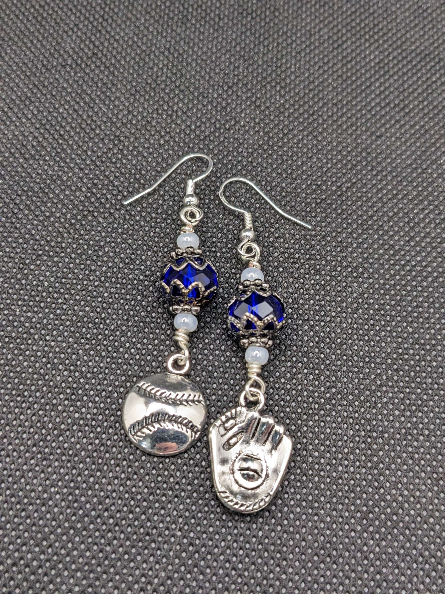 Baseball Blue crystal Earrings - Earrings