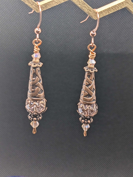 Pink & Copper Earrings - Earrings