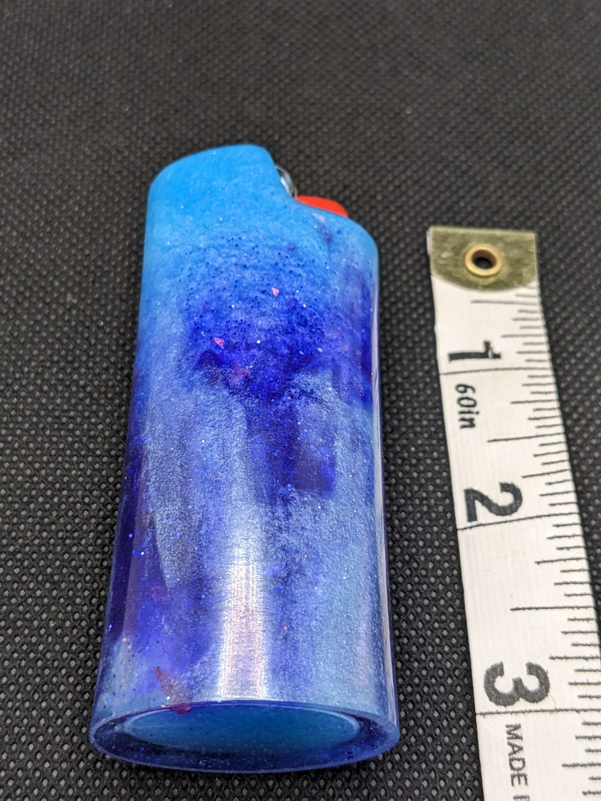 Purple & Turquoise lighter cover - Keychain