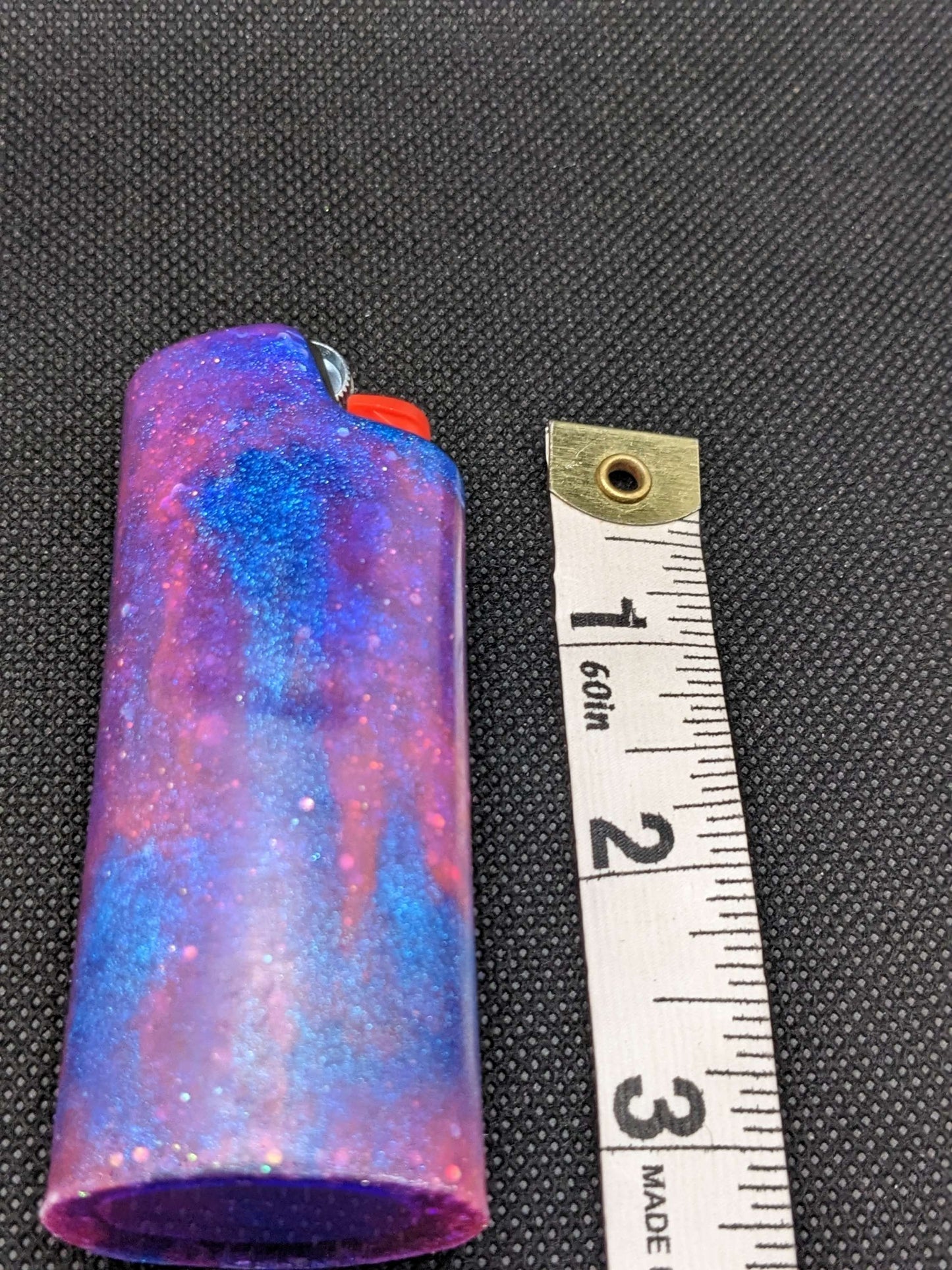 Purple, pink & teal lighter cover - Keychain