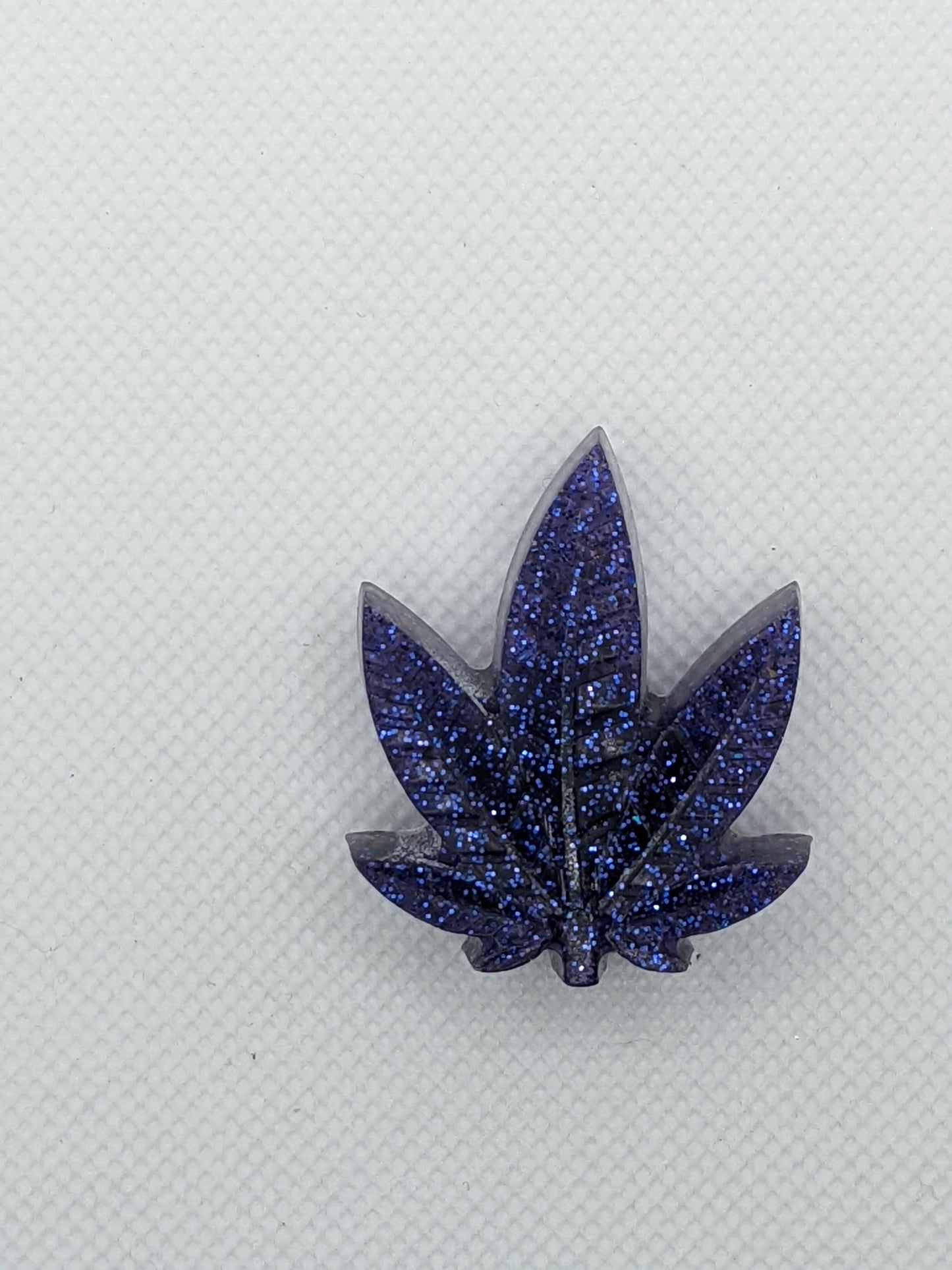 Purple  Glitter Leaf Magnets - Keychain