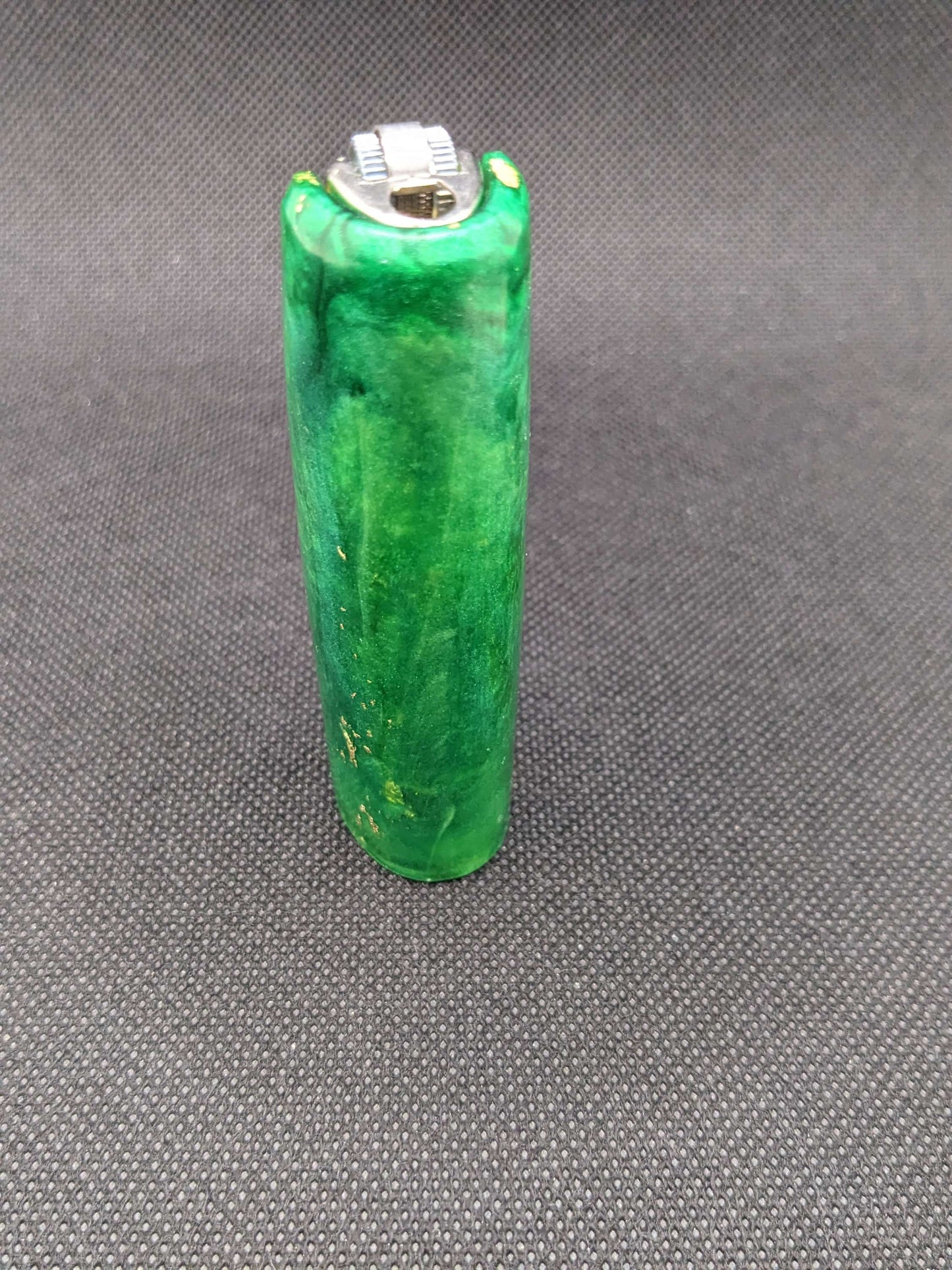 Green & Gold flake lighter cover - Keychain