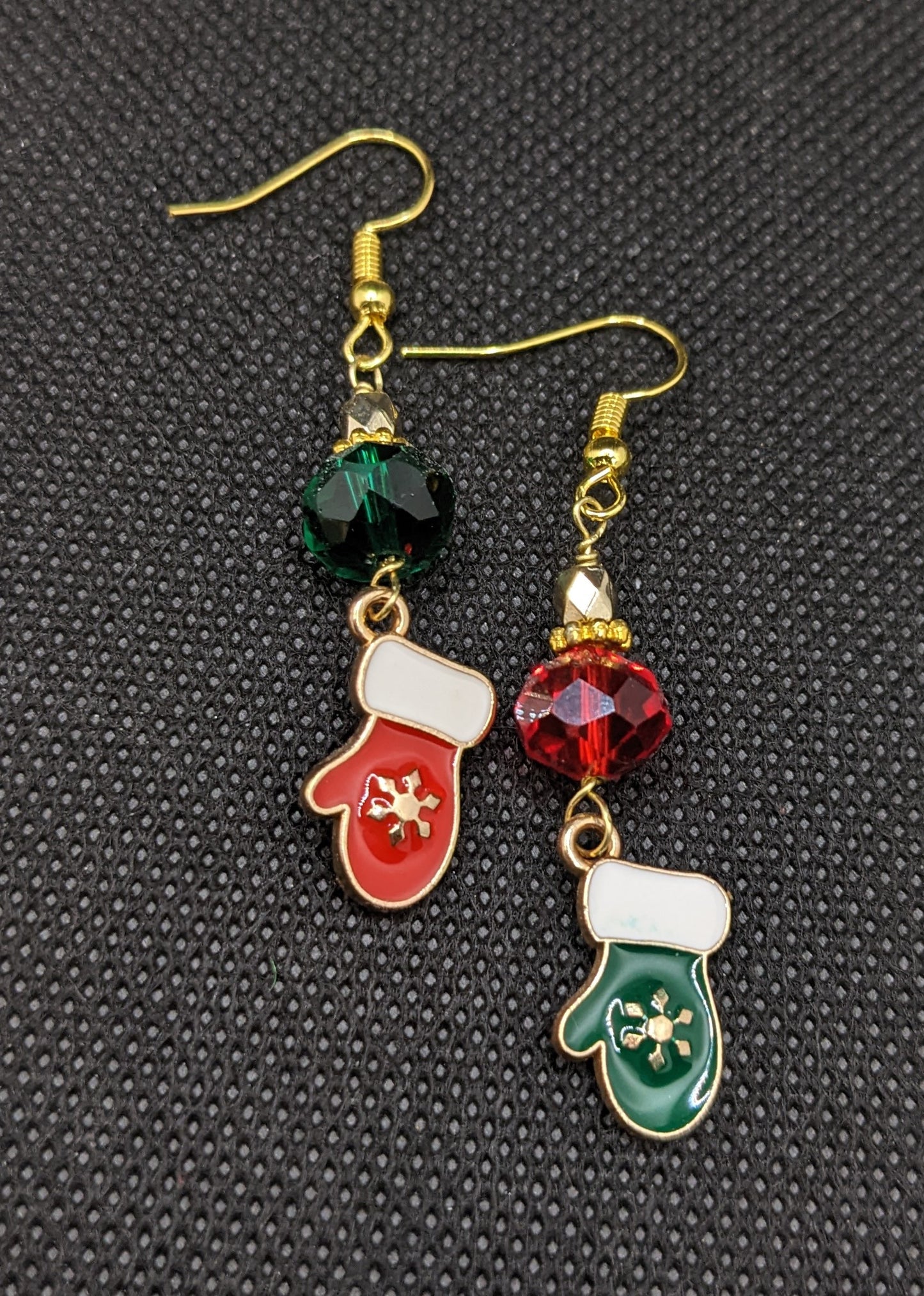 Mittens Red & Green Earrings - Earrings