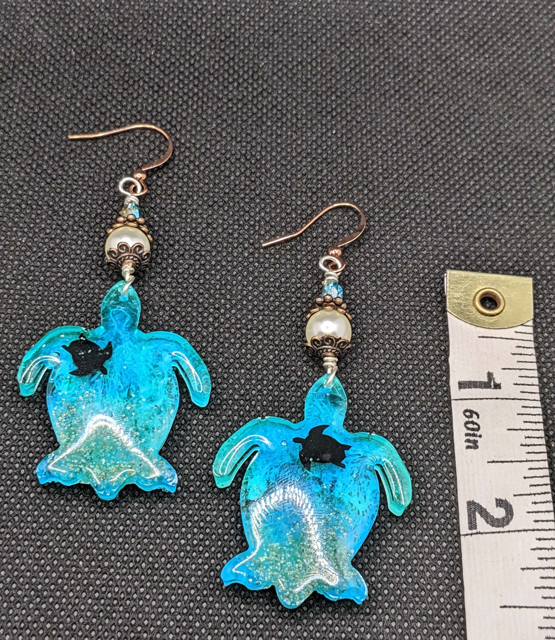 Sea turtle & stingray Earrings - Earrings